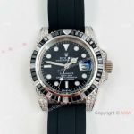 Copy Rolex Submariner date Watch Diamond Bezel Oysterflex Strap